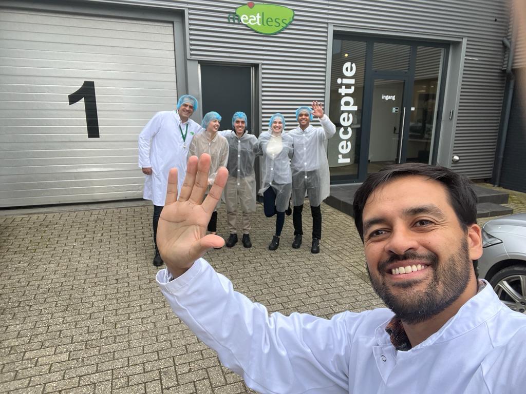 Felipe and colleagues outside the Meatless site in Goes during a visit.